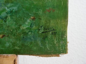 Paisaje con figuras-Detalle de la firma