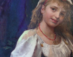Muchacha con Flores de De Sisteré-Estudio con luz ultravioleta