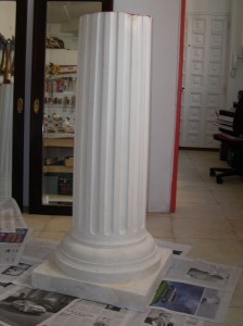 Columnas imitación mármol en escayola